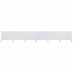 Paravent 6 panneaux Tissu 800 x 120 cm Blanc sable