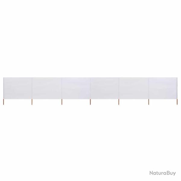 Paravent 6 panneaux Tissu 800 x 160 cm Blanc sable