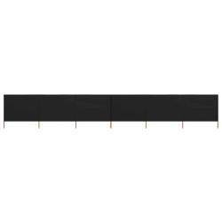 Paravent 6 panneaux Tissu 800 x 160 cm Noir