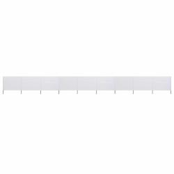Paravent 9 panneaux Tissu 1200 x 80 cm Blanc sable
