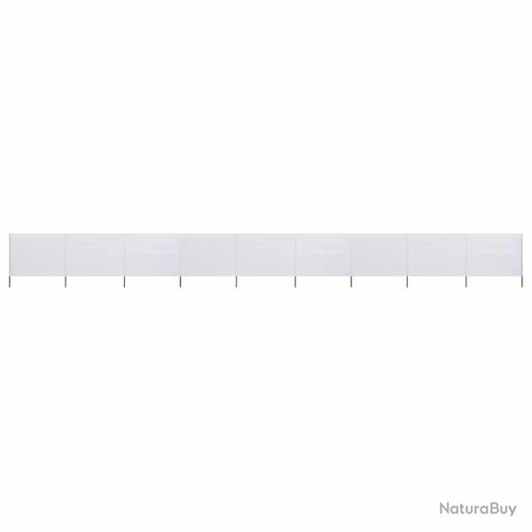 Paravent 9 panneaux Tissu 1200 x 80 cm Blanc sable