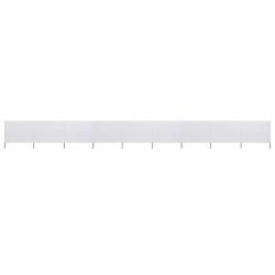 Paravent 9 panneaux Tissu 1200 x 120 cm Blanc sable