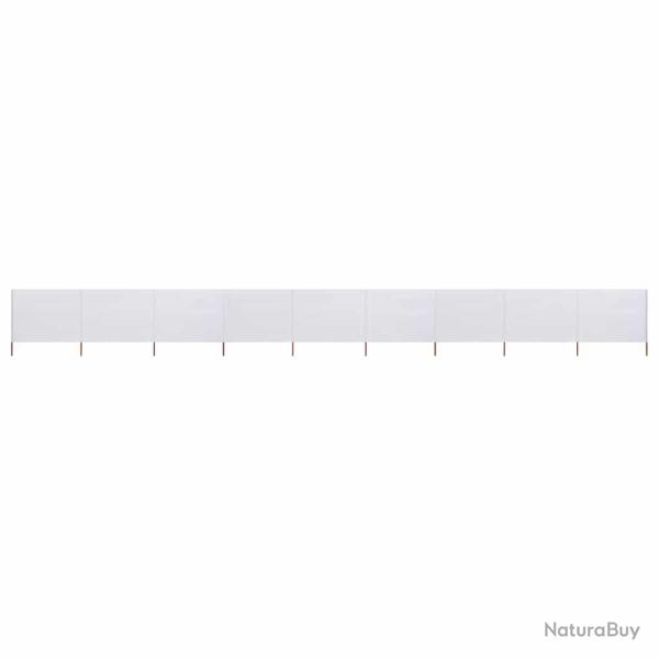 Paravent 9 panneaux Tissu 1200 x 120 cm Blanc sable
