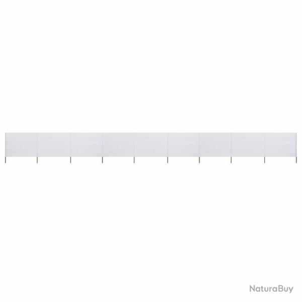 Paravent 9 panneaux Tissu 1200 x 160 cm Blanc sable