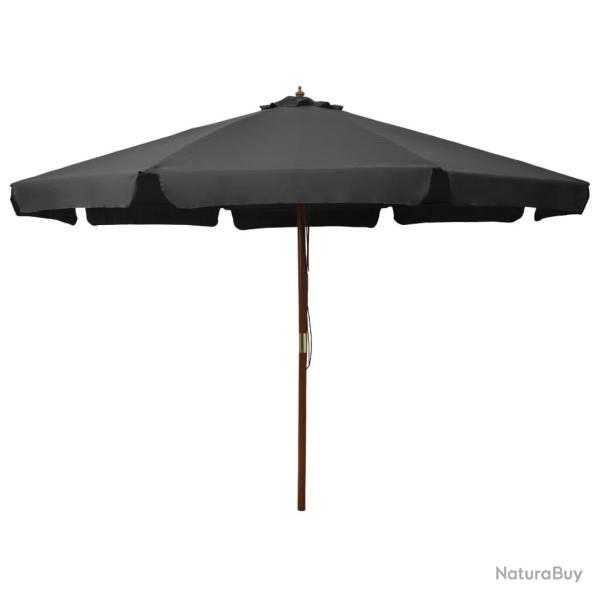 Parasol d'ext�rieur avec m�t en bois 330 cm Anthracite