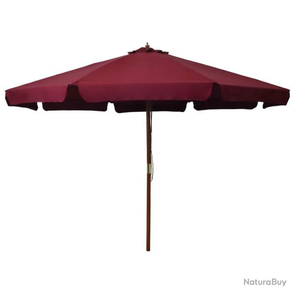 Parasol d'ext�rieur avec m�t en bois 330 cm Bordeaux