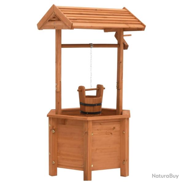 Jardini�re � puits � souhait de 40x40x84cm Bois de sapin