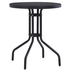 Table de Noir 80 cm Acier et verre