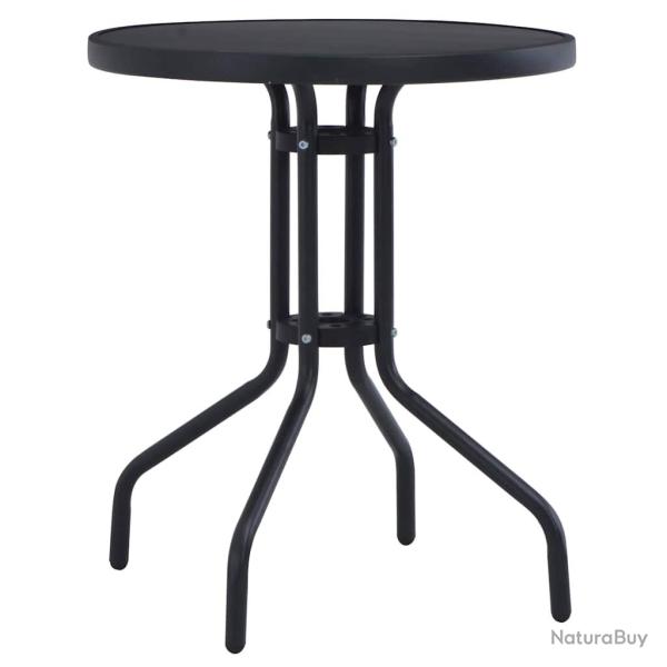 Table de Noir 80 cm Acier et verre