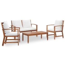 Salon de avec coussins 4 pcs Bois d'acacia solide