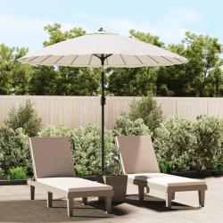 Parasol d'ext&eacute;rieur et m&acirc;t avec aluminium 270 cm Blanc sable