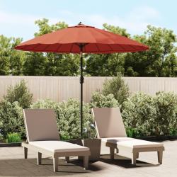 Parasol d'ext&eacute;rieur et m&acirc;t avec aluminium 270 cm terre cuite