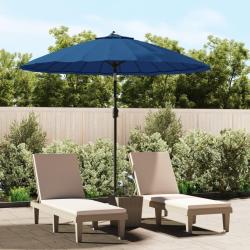 Parasol d'ext&eacute;rieur avec m&acirc;t en aluminium 500 cm bleu azur&eacute;