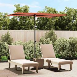 Parasol de avec m&acirc;t en aluminium 2x1,5 m Terre cuite