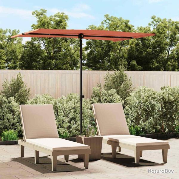 Parasol de avec m�t en aluminium 2x1,5 m Terre cuite