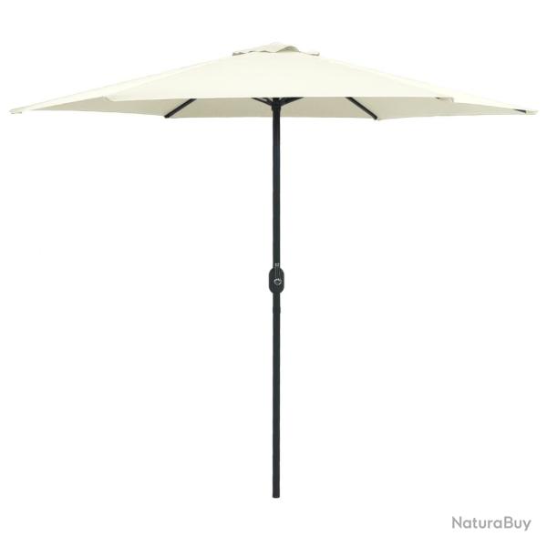 Parasol de et m�t en aluminium 270x246 cm Blanc sable