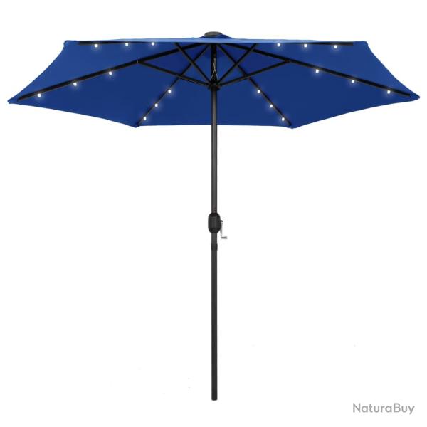 Parasol de et lumi�res LED m�t en aluminium bleu azur�