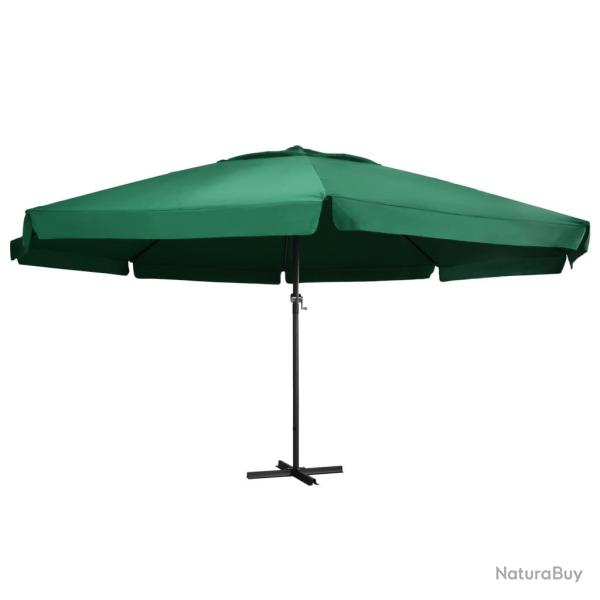 Parasol de avec m�t en aluminium 600 cm vert