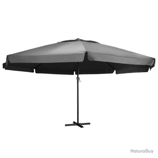 Parasol de avec m�t en aluminium 600 cm anthracite