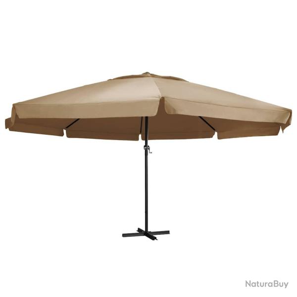 Parasol de avec m�t en aluminium 600 cm taupe