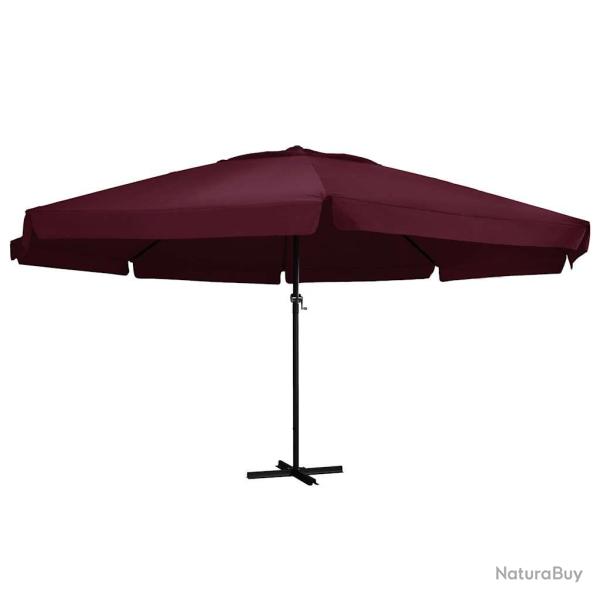 Parasol de et m�t en aluminium 600 cm rouge bordeaux