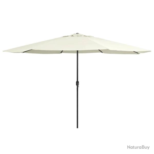 Parasol de avec m�t en m�tal 390 cm blanc sable