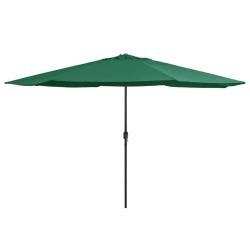 Parasol de avec m&acirc;t en m&eacute;tal 390 cm vert