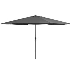 Parasol de avec m&acirc;t en m&eacute;tal 390 cm anthracite