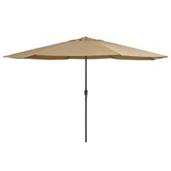 Parasol de avec m&acirc;t en m&eacute;tal 390 cm taupe