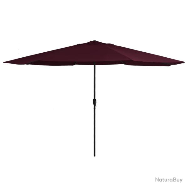 Parasol de avec m�t en m�tal 390 cm rouge bordeaux