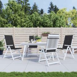 Coussins de chaise de &agrave; dossier haut lot de 4 noir tissu