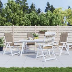 Coussins de chaise de dossier haut lot de 4 taupe tissu