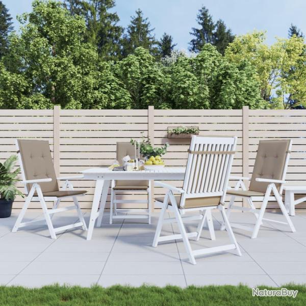 Coussins de chaise de dossier haut lot de 4 taupe tissu