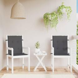 Coussins de chaise de &agrave; dossier bas lot de 2 anthracite