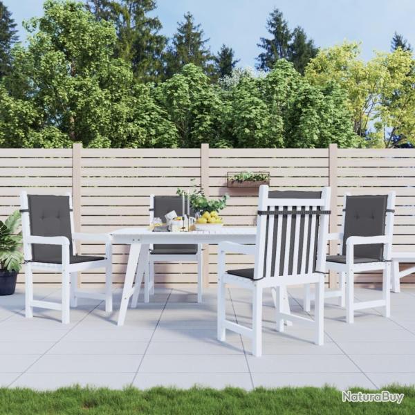 Coussins de chaise de � dossier bas lot de 4 anthracite