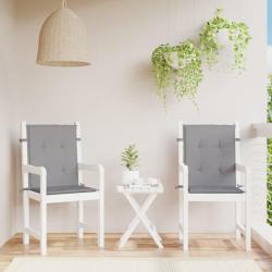 Coussins de chaise de &agrave; dossier bas lot de 2 gris
