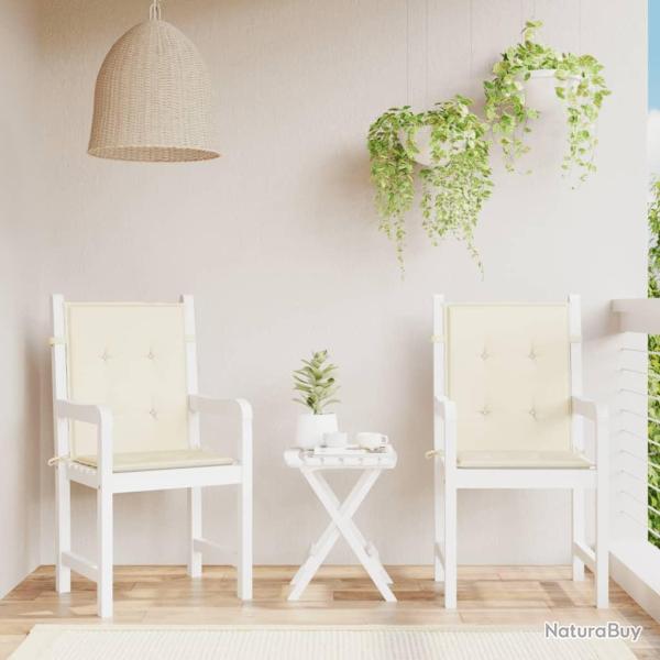 Coussins de chaise de � dossier bas lot de 2 cr�me