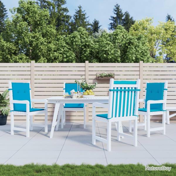 Coussins de chaise de � dossier bas lot de 4 bleu