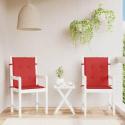 Coussins de chaise de &agrave; dossier bas lot de 2 rouge