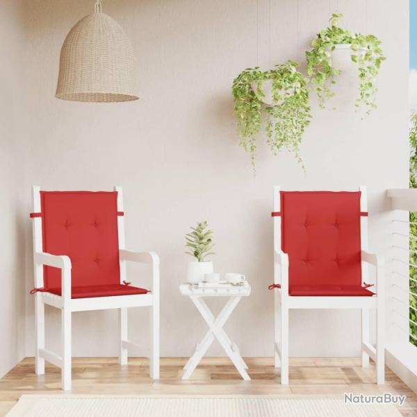 Coussins de chaise de � dossier bas lot de 2 rouge