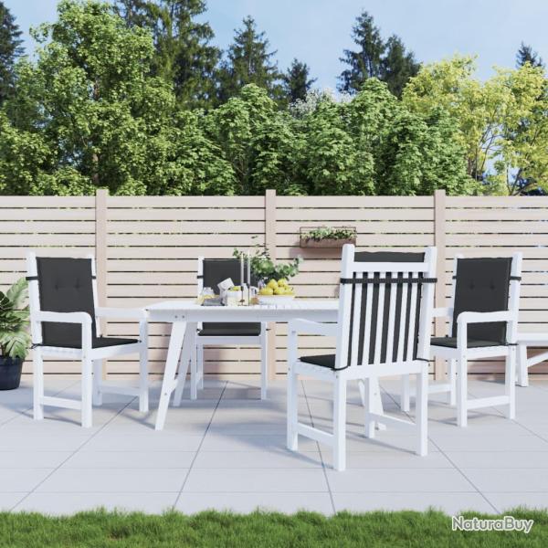 Coussins de chaise de � dossier bas lot de 4 noir