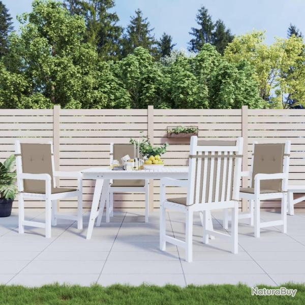 Coussins de chaise de � dossier bas lot de 4 taupe