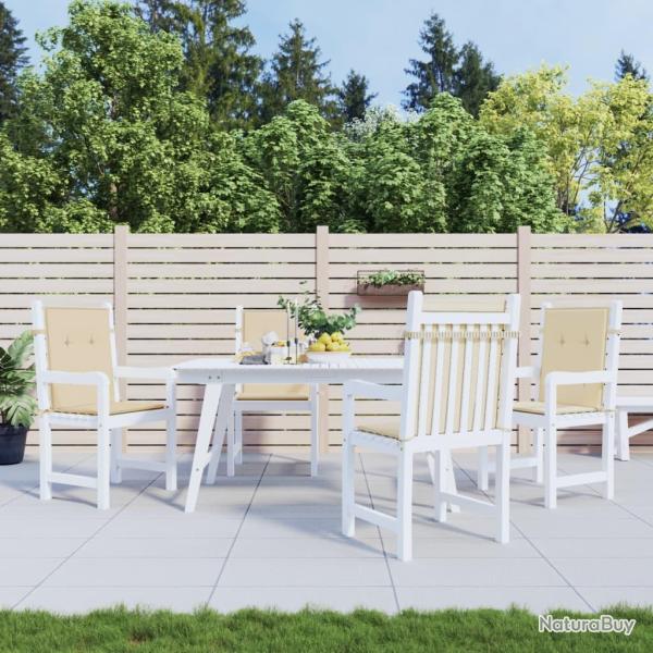 Coussins de chaise de � dossier bas lot de 4 beige