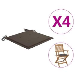 Coussins de chaise lot de 4 taupe 40x40x4cm tissu oxford