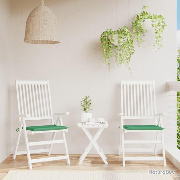 Coussins de chaise de lot de 2 vert 50x50x4 cm