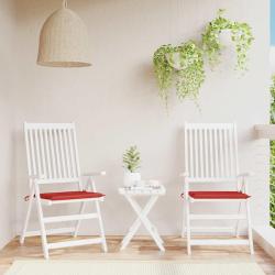 Coussins de chaise de lot de 2 rouge 50x50x4 cm