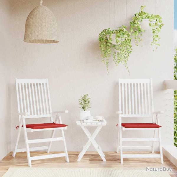 Coussins de chaise de lot de 2 rouge 50x50x4 cm