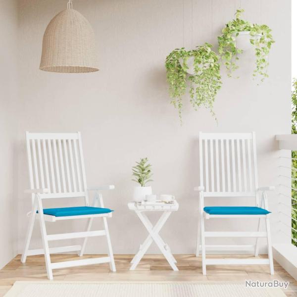 Coussins de chaise de lot de 2 bleu 50x50x4 cm