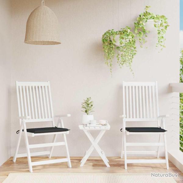 Coussins de chaise de lot de 2 noir 50x50x4 cm