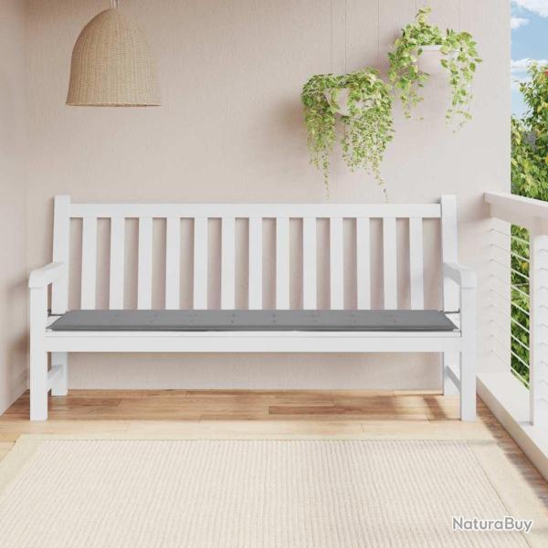 Coussin de banc de gris 200x50x3 cm tissu oxford